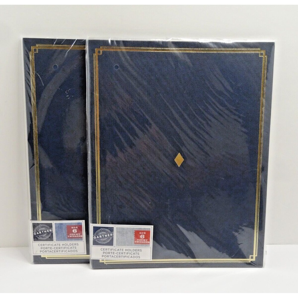 Gartner Studios Navy Blue Gold Foil Certificate Holders 8.5x11 12 Count 54337
